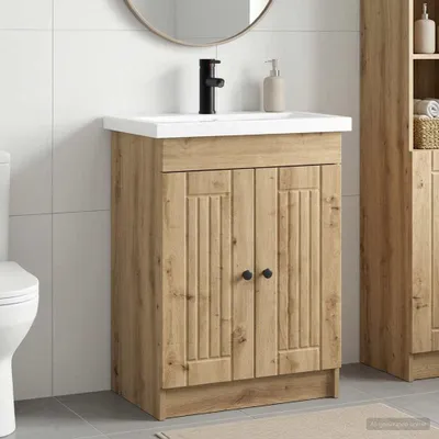 Zdjęcie produktu dla Maison Exclusive - Komplet mebli do łazienki, wykończenie: orzech artystyczny, wymiary: 78,5 x 37,5 x 81 cm