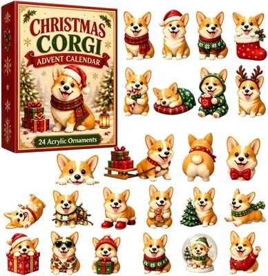 Produktbild von Corgis Adventskalender 2025 Weihnachts-Dekoration Set 24 Tage