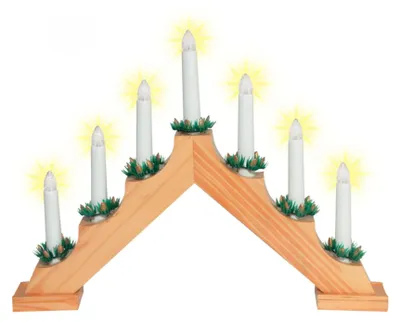 Zdjęcie produktu dla Dekoracja świąteczna świecznik HOME KAD01 jasne drewno