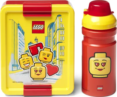 Produktbild von Rot-gelbes Set Lunch Box/Frühstücksdose und Trinkflasche 390ml LEGO Girl Einheitsgröße