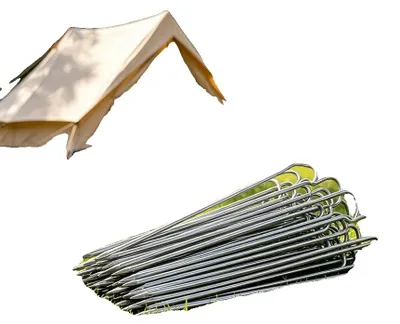Immagine prodotto di Picchetti in Acciaio per Tenda, Lunghezza 23 cm, Diametro 3 mm, Heavy Duty, Resistenti alla Ruggine, 50 Pezzi