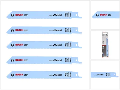 Zdjęcie produktu dla Bosch 2 608 651 780, Brzeszczot do piły, Rura, Profil, Blacha (cienka), Bimetaliczny, Niebieski, 2,4 cm, 1 mm