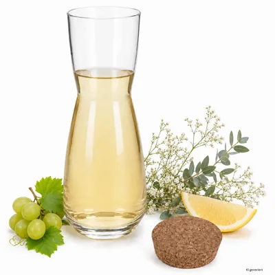 Produktbild von Carla Karaffe 1L Glas Korkdeckel Weindekanter Kanne Wasserkrug Gastro, KI-generiertes Bild