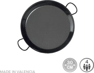 Image de Poêle Paella émaillée Induction ø30cm Compatibilité Induction Et Vitrocéramique - Vaello
