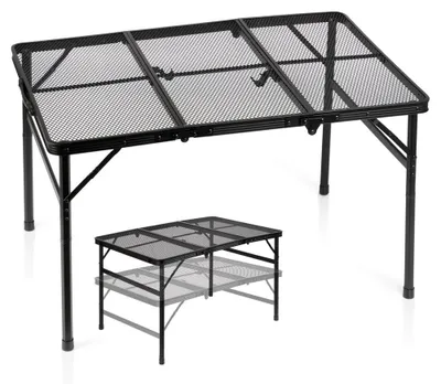 Produktbild von Vilde | Campingtisch Höhenverstellbar - 90x60 cm - 2in1 Aluminium Koffertisch Schwarz