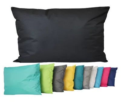 Produktbild von JACK Outdoor Lounge Kissen 30x50cm Dekokissen inkl. Füllung Wasserfest Sitzkissen Garten Stuhl Lotus Effekt, Farbe:Schwarz