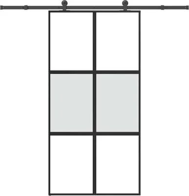Obrázok produktu pre Posuvné dvere s kovaním tvrdené sklo a hliník úzke 102,5x205 cm
