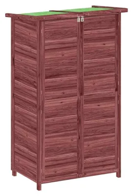 Produktbild von Geräteschuppen aus Massivholz Kiefer für Garten Balkon Terrasse Aufbewahrung Gartengeräte Gartenwerkzeug Schuppen 83 x 57 x 140 cm Mokka