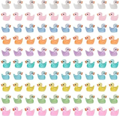 Produktbild von Leuchtende Mini Enten 100 Stück bunte Miniatur