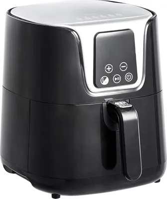 Imagen del producto de Freidora de aire de 4 litros - Freidora digital sin aceite - 1300 W - Con temporizador y pantalla LED - Negra - Cromada