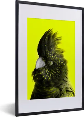 Produktbild von MuchoWow® MuchoWow® Gerahmtes Poster Kakadu - Vogel - Gelb 40x60 cm - Poster mit zchwarzem Bilderrahmen - Poster in Rahmen