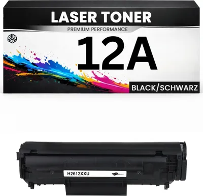 Produktbild von 2 x Toner 12A für HP Schwarz Q2612A Canon FX10 703 FX9 (12A) wie Original Fax-L100/120/140/160 LBP2900/3000 i-SENSYS MF4150 LaserJet 1010 1012