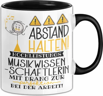 Produktbild von Musikwissenschaftlerin Tasse Geschenk Lustig Abstand Halten Hochleistungs-Musikwissenschaftlerin Mit Drang Zur Perfektion Bei Der Arbeit (Schwarz)