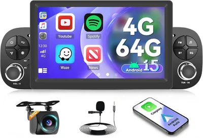 Obrázek produktu pro Android 15: Autorádio s dotykovým displejem, multimediální systém, navigační systém, autorádio s Bluetooth