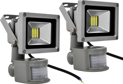 Produktbild von Greenmigo 2X 20W LED Fluter Flutlicht mit Bewegungsmelder Kaltweiß Aluminium IP65 Außenstrahler Wasserdicht Strahler Scheinwerfe