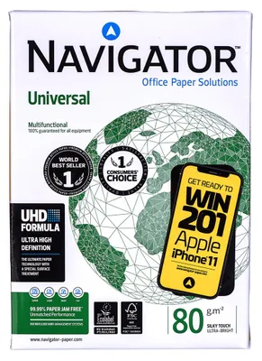 Produktbild von Papier Kopierer Büro Universal Premium Navigator 8247A80 (A4; 80g/m2; 500 Blatt; Papier weiß)