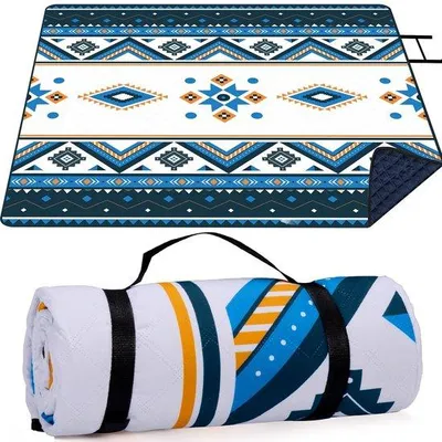 Produktbild von Famanu Picknickdecke wasserdicht - ideal für Strand und Camping - blau - 195 x 150 cm