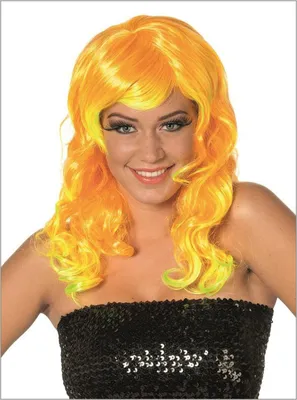Produktbild von Damen Langhaarperücke (Multicolors / Orange)