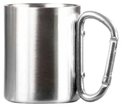 Produktbild von Plottermarie Sublimationsrohlinge Sublimations-Tassen für personalisierte Geschenkideen – Sublimationsrohlinge, Fotogeschenke, Personalisierung & DIY Edelstahl Tasse mit Karabinerhenkel Silver 2er Set