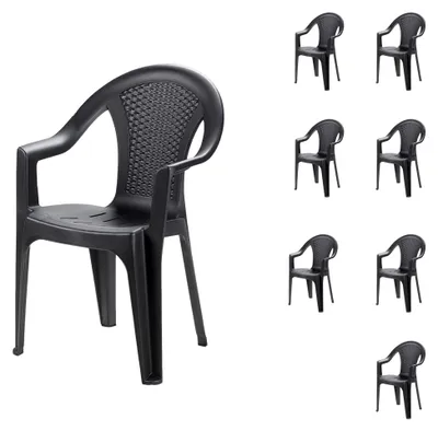 Produktbild von 8 Stück Stapelstuhl für Garten und Balkon in Rattan-Optik