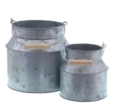 Image de Zinc Déco Pot à lait en set de 2 - 18 / 13 cm