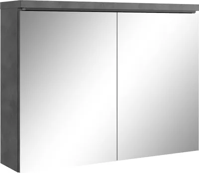 Obrázek produktu pro Badplaats Vysoká Koupelnová Skříňka Paso 80 x 20 x 60 cm - Tmavě Šedá - Zrcadlová Skříňka