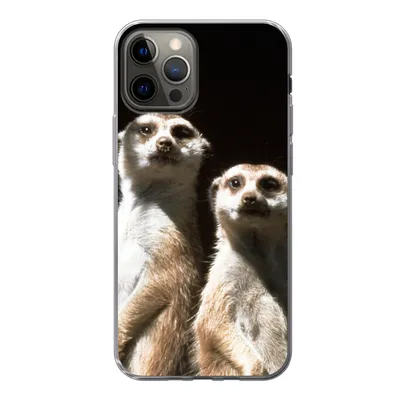 Produktbild von MuchoWow® Handyhülle Schutzhülle Hülle für iPhone 13 Pro Schwarz - Erdmännchen - Tiere Silikon Softcase Handy Hülle - Handy-Tasche