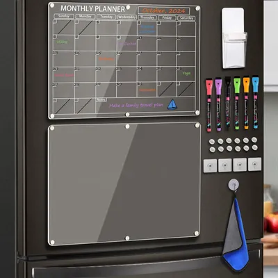 Zdjęcie produktu dla Magnetyczny planer na lodówkę - miesięczny planer z markerami