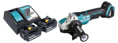 Zdjęcie produktu dla Makita DGA 520 RFX1 akumulatorowa szlifierka kątowa 18 V 125 mm X-LOCK bezszczotkowa + 2x akumulator 3,0 Ah + ładowarka