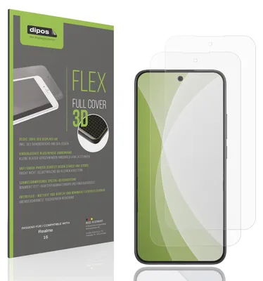 Produktbild von 2x Full Cover Schutzfolie matt für Realme 16 Panzerfolie Anti-Shock
