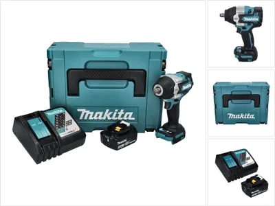 Immagine prodotto di Avvitatore a impulsi a batteria Makita DTW 700 RT1J 18 V 700 Nm 1/2" XPT Brushless + 1x batteria ricaricabile 5,0 Ah + caricabatterie + Makpac