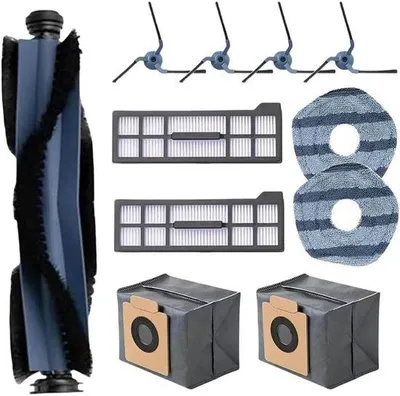 Produktbild von 11 Stück Zubehör für Omni-Roomba-Staubsauger - Staubsauger-Teil - 1 Hauptbürste, 4 Seitenbürsten, 2 Filter, 2 Staubbeutel, 2 Schwammflächen