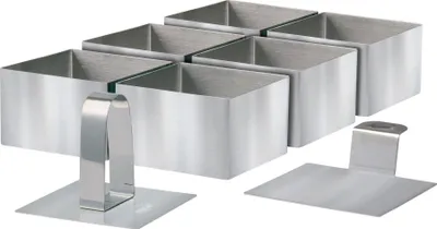Immagine prodotto di STONELINE® Anelli per dessert Anelli per dessert quadrati set 8 pezzi | acciaio inox