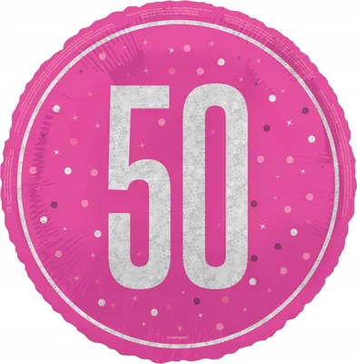 Produktbild von Rosa glänzender Folienballon zum 50. Geburtstag, Geschenk, Party-Dekoration, 45 cm