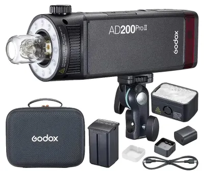 Zdjęcie produktu dla Lampa błyskowa aparatu, funkcja TTL, synchronizacja z dużą prędkością, AD200Pro II