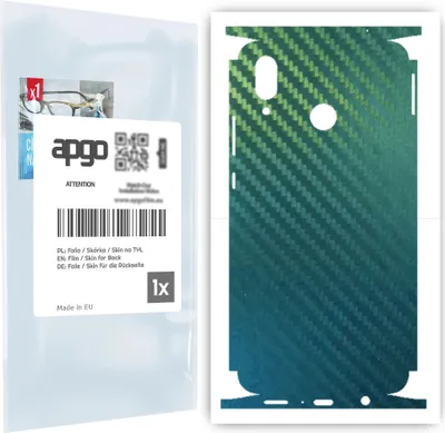 Produktbild von apgo Rückseite + Seiten Schutzfolie, Skin, kompatibel mit Huawei nova 3, Hinten Displayschutzfolie aus Vinylfolie, kratzfest, einfache Montage - Kohlenstoff-Chamäleon CAKA1