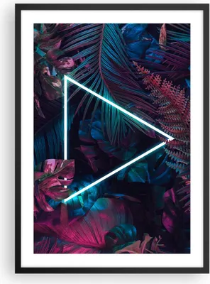 Produktbild von Gerahmtes Poster - Schwarzer Rahmen - Leuchtend Dreieck Blätter - 50x70 cm - Wand Bild - Wanddeko - Wandbilder - Kunstposter - Wandposter - Bilderrahmen - Bilder - Kunstdruck - P2BPA50x70-4563
