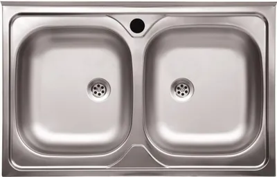 Immagine prodotto di Lavello cucina acciaio appoggio 80x50 cm due vasche N214