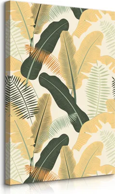 Produktbild von Muralo Leinwandbild Canvas für Schlafzimmer BANANENBLÄTTER Pflanzen Natur Boho Br. 70cm x Hö. 100cm