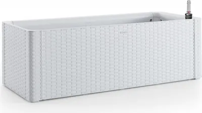 Produktbild von Kreher XXL Pflanzkasten in Rattan Optik (Breite Version) in Weiß