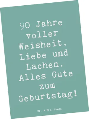 Produktbild von Mr. & Mrs. Panda Postkarte Spruch 90. Geburtstag - Meeresbrise - Geschenk, Alles Gute zum, Grußkarte, Liebevolles, Happy Birthday, Fotokarte, Geburtstagsgeschenk