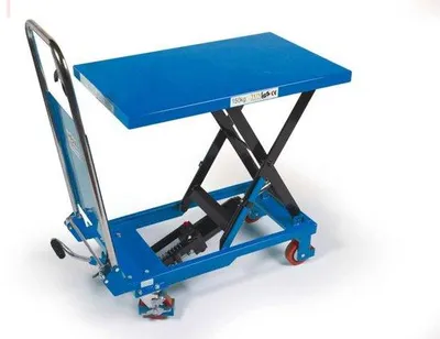 Immagine prodotto di Tavolino mobile rinforzato, capacità di carico 150 kg, colore blu, ruote da 100 mm, dimensioni 83,4 x 45 x 93,5 cm