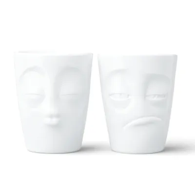 Produktbild von Fiftyeight Becher Set Nr. 4 Küssend & Verpennt ohne Henkel in weiss, 350 ml