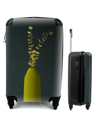 Produktbild von MuchoWow® Koffer Handgepäck Trolley Rollkoffer Kleine Reisekoffer mit 4 Rollen - Blätter - Grün - Stilleben - Cabin Size < 55x40x23 cm & 55x40x20 cm - Fotokoffer - Kabinenkoffer - Boardgepäck - Reise-Box - Reisekoffer - Reisegepäck - Koffer mit Bild - Trolley für Kinder
