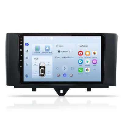 Obrázek produktu pro Android 9 palcové autorádio 128 GB pro Smart Fortwo 451 facelift 2010–2015 CarPlay Android Auto GPS Bluetooth WiFi DAB+