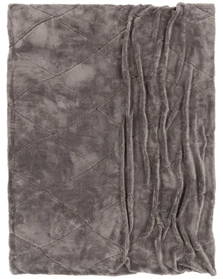 Produktbild von Deko Wohnzimmer Decke Kuscheldecke Tagesdecke Sofadecke Waschbar Raute Weich 150x200cm Anthrazit