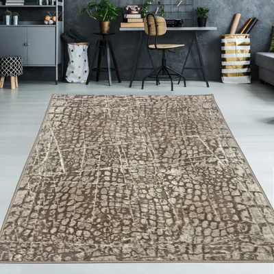 Obrázek produktu pro Designový koberec s abstraktním vzorem v béžové barvě – rozměry 120 x 170 cm