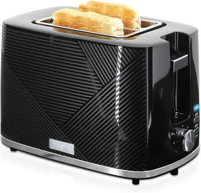 Produktbild von Toaster – Toastmaschine – Für das Frühstück – Breite Schlitze – Für 2 Brotscheiben – Schwarz