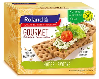 Produktbild von Roland Gourmet Knäckebrot Hafer 230 g, glutenfrei
