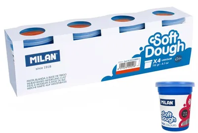 Obrázek produktu pro Ciastolina Milan basic 4 słoiczki x 116 g czerwona